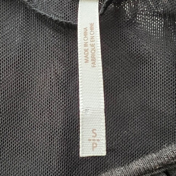 Free People Wildflower Honey Top Black Floral Cropped Peasant Mesh Sz Small - Picture 10 of 13